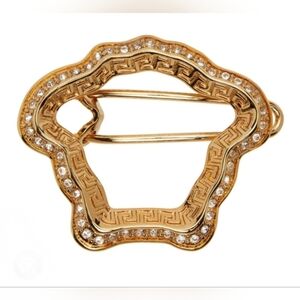 Versace Medusa Head Hairpin Gold Tone NWT